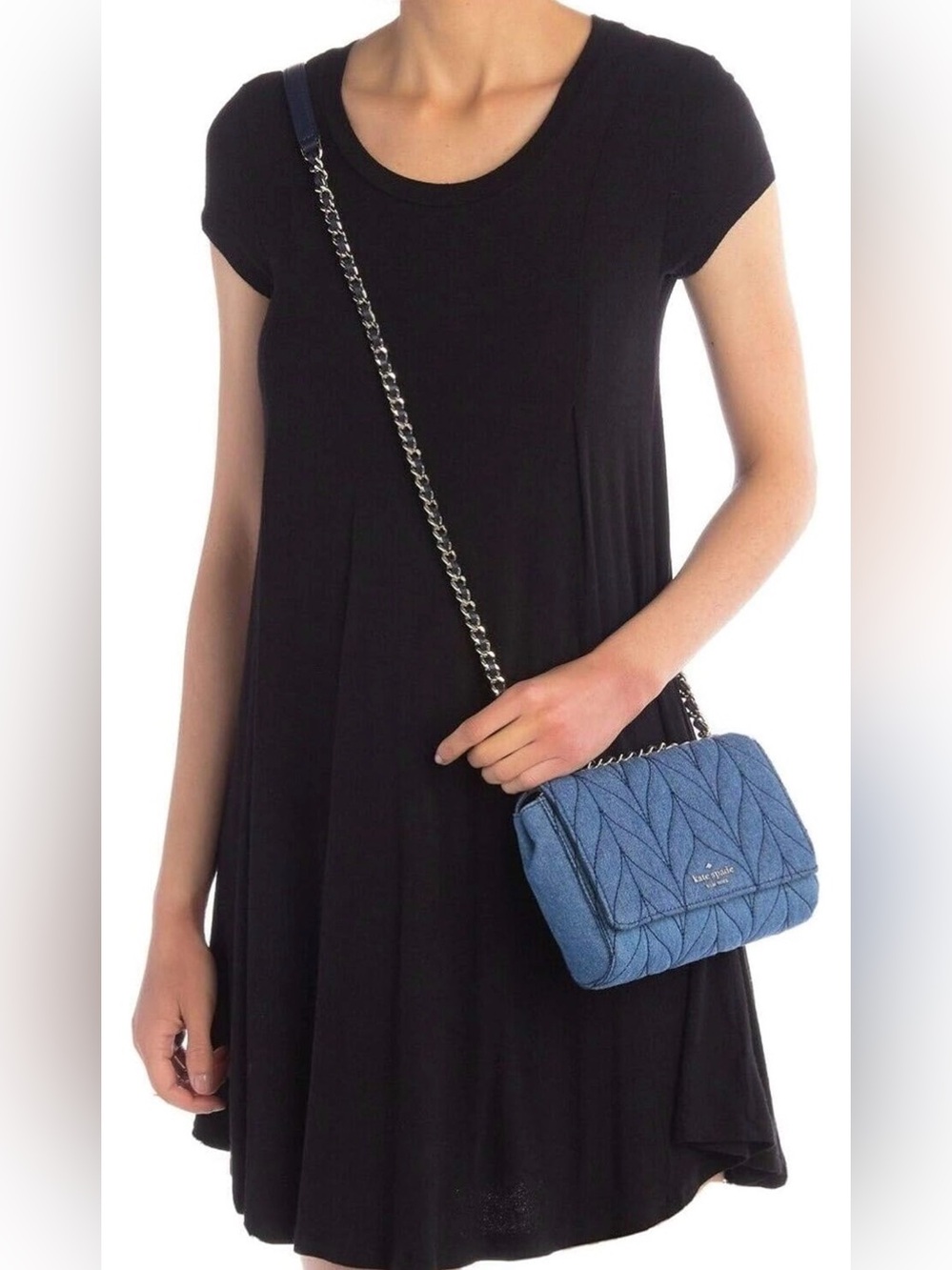 Kate Spade Mini Emelyn Quilted Denim Crossbody Bag - Picture 3 of 17